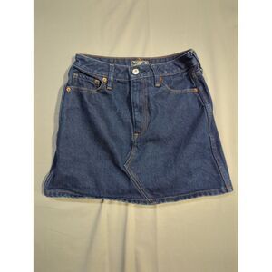 Abercrombie & Fitch Womens Zoe Natural Rise Vintage Blue Denim A-Line Skirt Sz 0